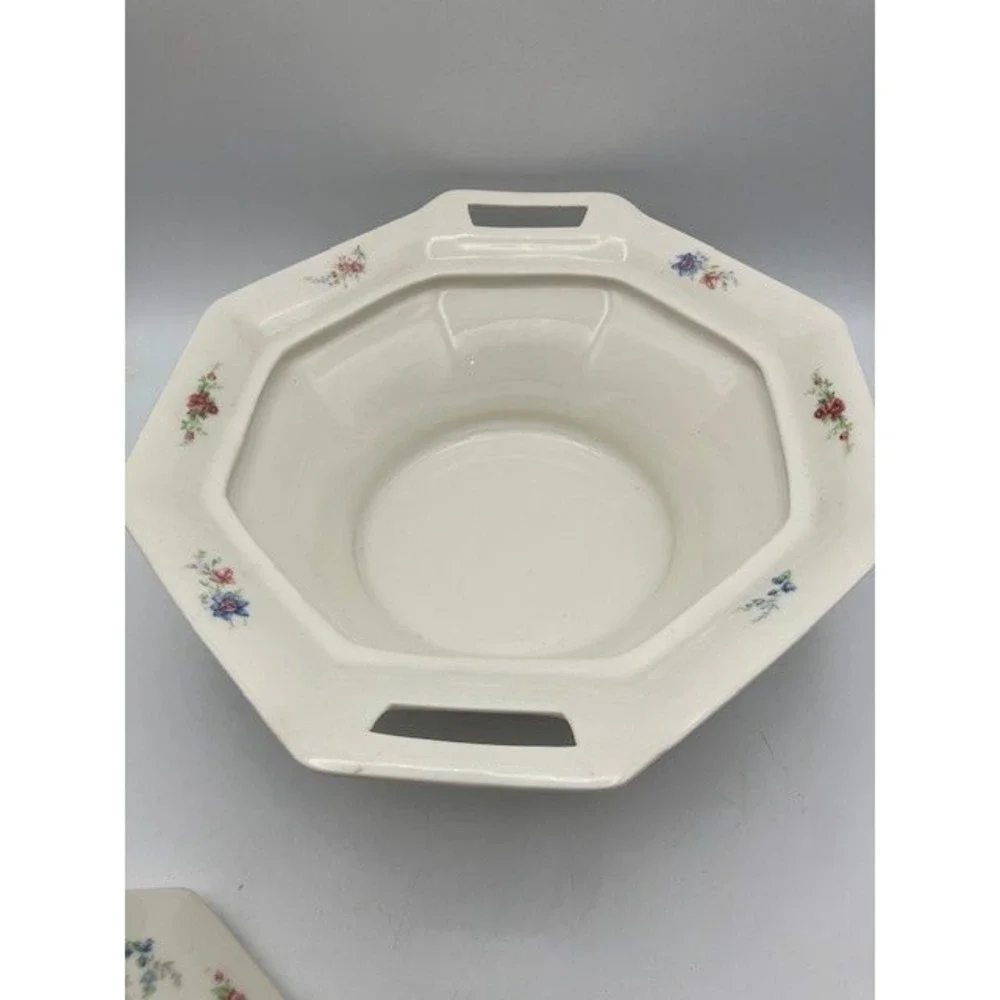 Vintage Octagon Covered‎ Serving Bowl/Handles by Theodore Haviland Fine China